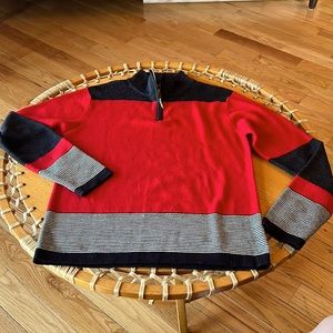 Metropolis by Couloir red, black and white sweater wool blend